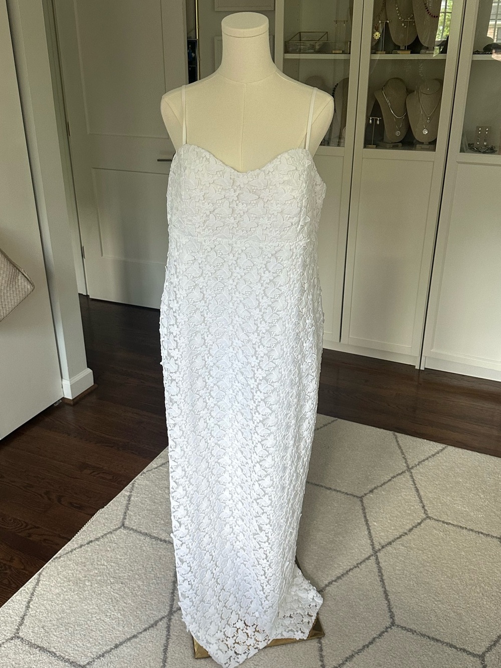 NWT Lilly Pulitzer Gillian Lace Maxi Slip Dress in Resort White Butterfly